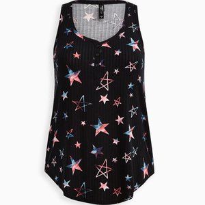Torrid Tissue Rib Sleeveless Henley Lounge Tank size 2